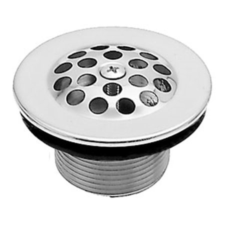 DELUXDESIGNS 1.38 in. Bath Drain with Grid and Screw - Polished Chrome DE1634955